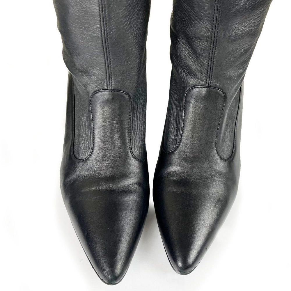 Chanel Black Super Sexy Over the Knee Tweet Leather Boots - Picture 4 of 6